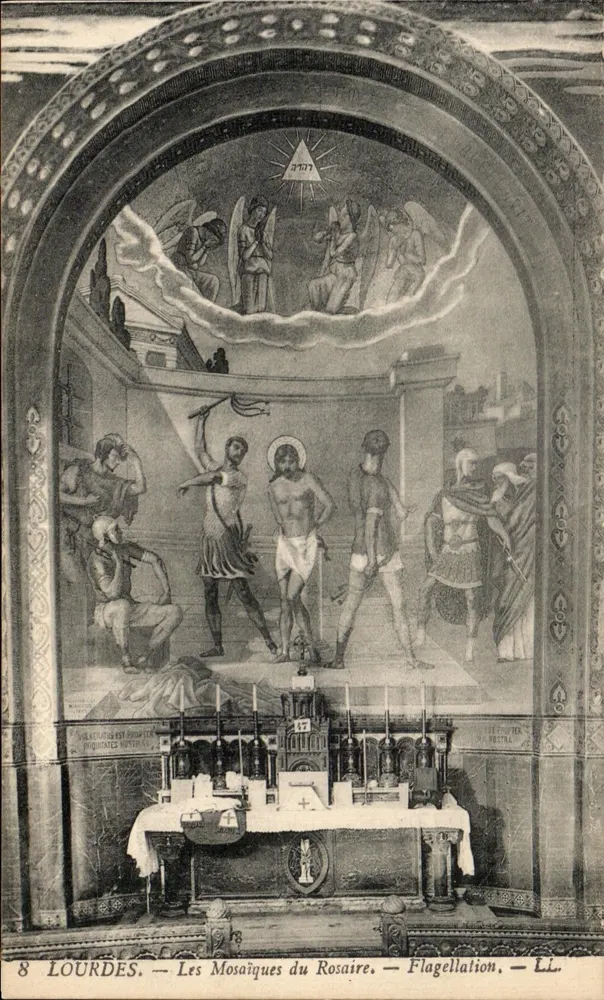Lourdes — Les Mosaïques du Rosaire — Flagellation — Verlag Lévy Fils & Cie, Paris, n°8 - Vorderseite
