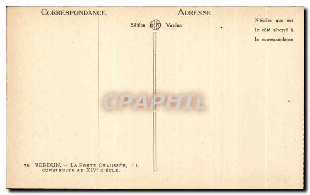 Porte Chaussée — Verdun — Édition Verdun - Rückseite