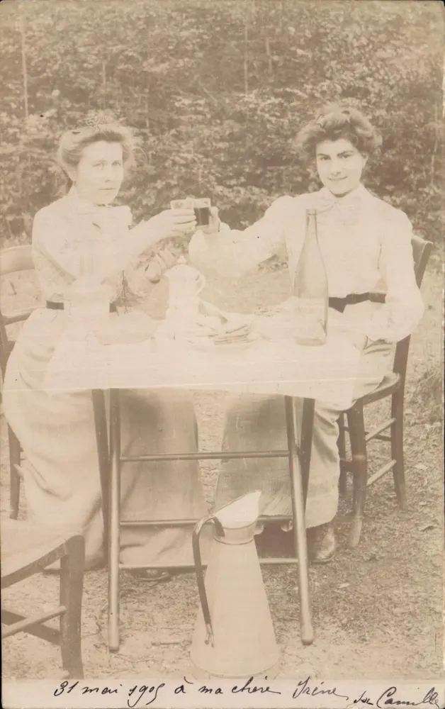 Zwei junge Frauen am Tisch — Sainte-Camille — Gesellschaft Lumière, Lyon - Vorderseite