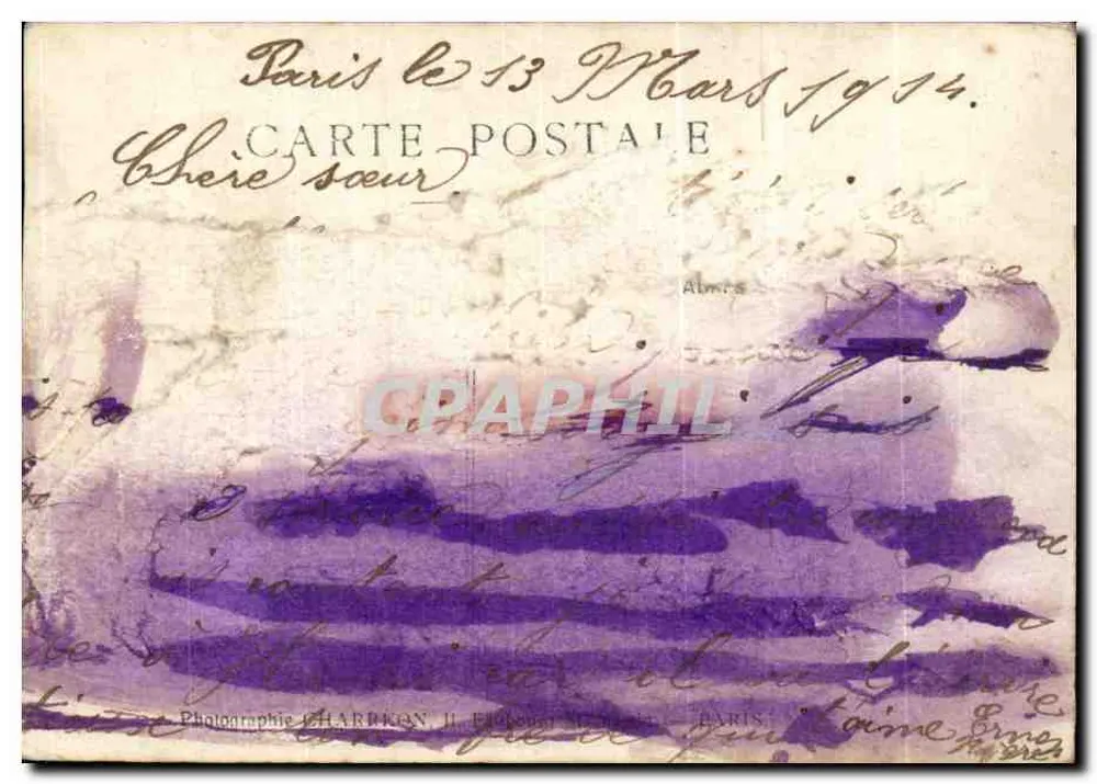 Retrato de um homem em traje de festa — Fotografia HARRIGON, Paris — N° 3043 - Verso