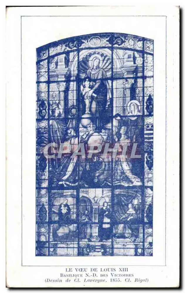 Der Eid Louis XIII. — Basilika Notre-Dame des Victoires — Zeichnung von Cl. Lavergne, 1855. Cl. Rigat - Vorderseite