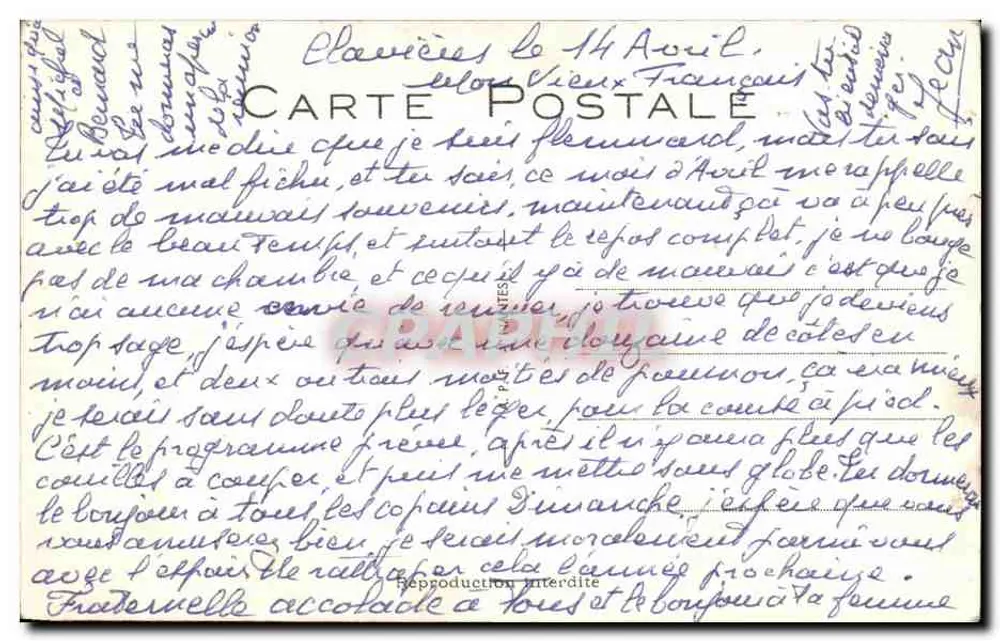 Scène humoristique — homme et femme en confrontation — éditeur 'Carte Postale' n°23 - Rückseite