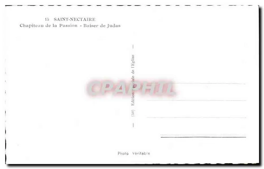 Saint-Nectaire — Capitel da Paixão - Beijo de Judas — Edição Especial da Igreja - Verso
