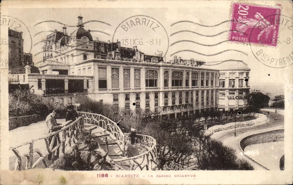 Biarritz - Le Casino Bellevue — éditeur Phototypie Labourdette, n° 1186 - Frente