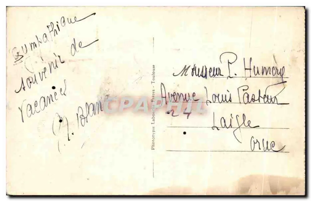 Biarritz - Le Casino Bellevue — éditeur Phototypie Labourdette, n° 1186 - Verso