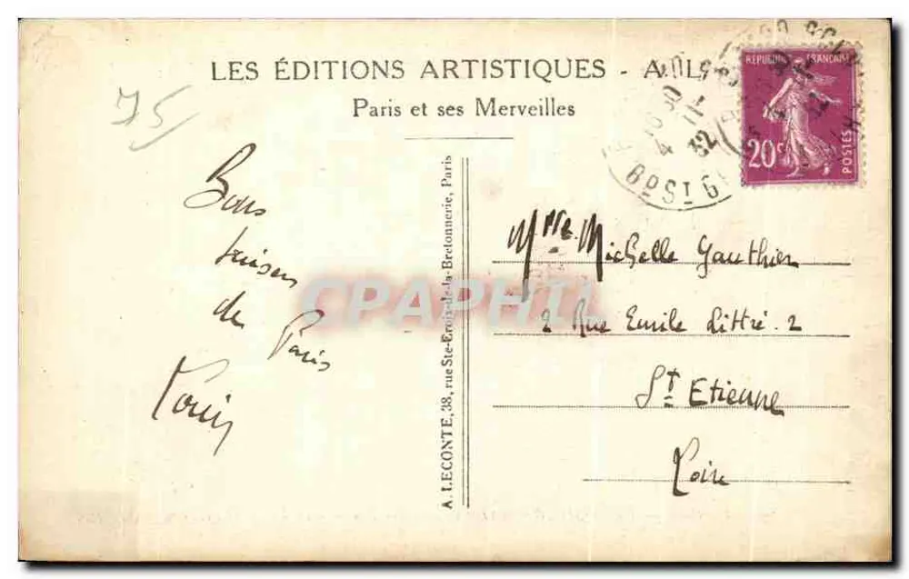 Paris — Le Square Saint-Jacques — Jardim Saint-Jacques — Éditions Artistiques - Verso