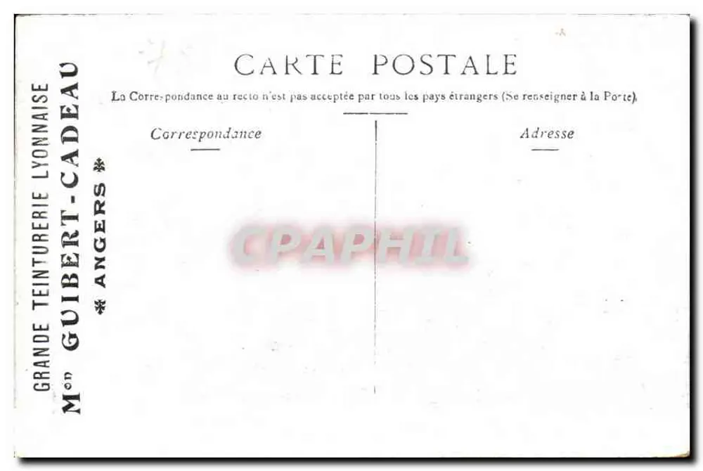Parigi — Vista del Boulevard Bonne-Nouvelle — Grande Teinturerie Lyonnaise Guibert-Cadeau, Angers - Verso