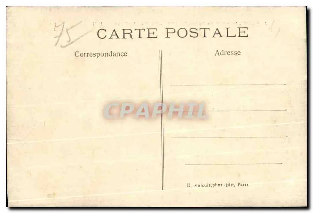 Paris — Überschwemmungen im Januar 1910 — La Rue de Seine — EAI - Rückseite