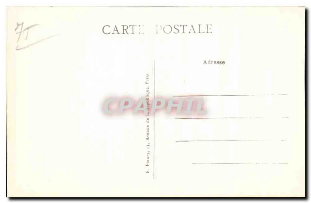 Paris — A Torre Eiffel — editor F. Ficory, 13, Avenue de la République, Paris — n° 39 - Verso
