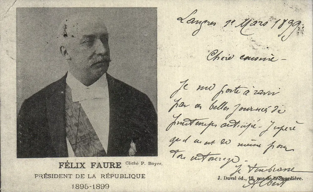 Félix Faure — Präsident der Republik 1895-1899 — Foto von P. Boyer - Vorderseite