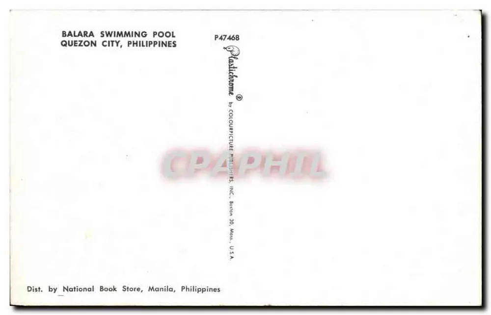 Balara Swimming Pool — Quezon City, Filipinas — Fadchrome by Colourpicture Publishers Inc. - Verso