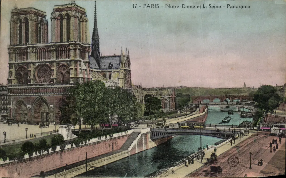 Paris - Notre-Dame und die Seine - Panorama — unbekannter Verlag, Nr. 17 - Vorderseite