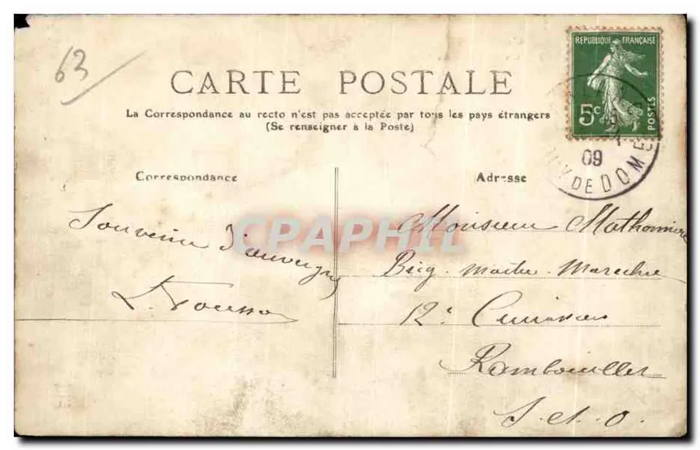 L'Auvergne — Un Attelage du Pays — L.A.UVERGNE, n°2569 - Rückseite