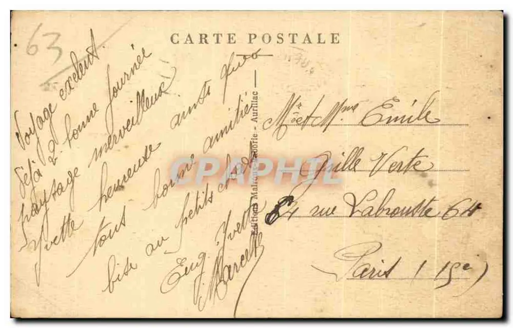 In der Auvergne — Vor der Farm — Verlag: Druckerei Malandré (Aurillac) - Rückseite