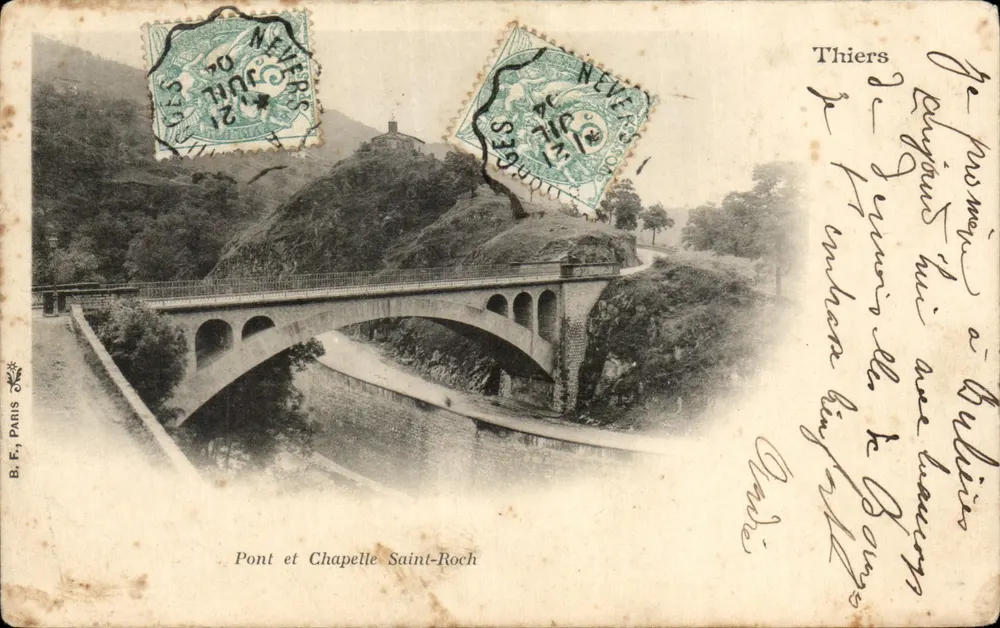 Brug en Kapel van Sint-Roch — Thiers — B.F., Parijs - Voorkant