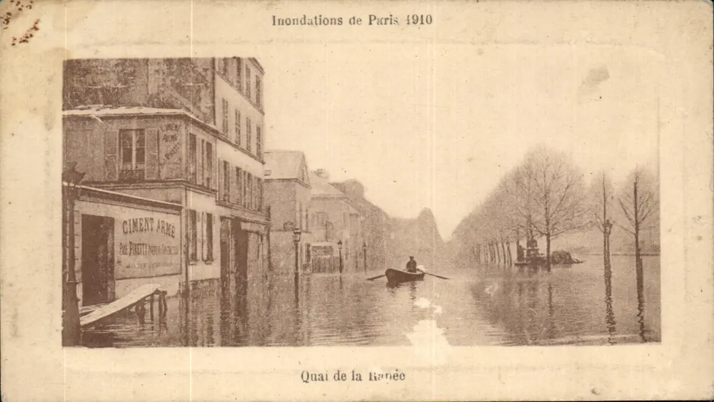 Inundações de Paris 1910 — Quai de la Ranée — editor Chocolat-Louit - Frente