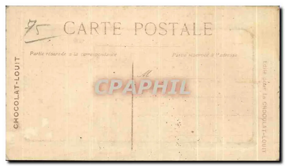 Inundações de Paris 1910 — Quai de la Ranée — editor Chocolat-Louit - Verso