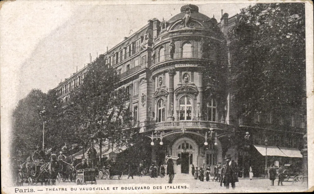Paris — Theater du Vaudeville und Boulevard des Italiens — STRACK SC. PÉRIGUEUX - Vorderseite