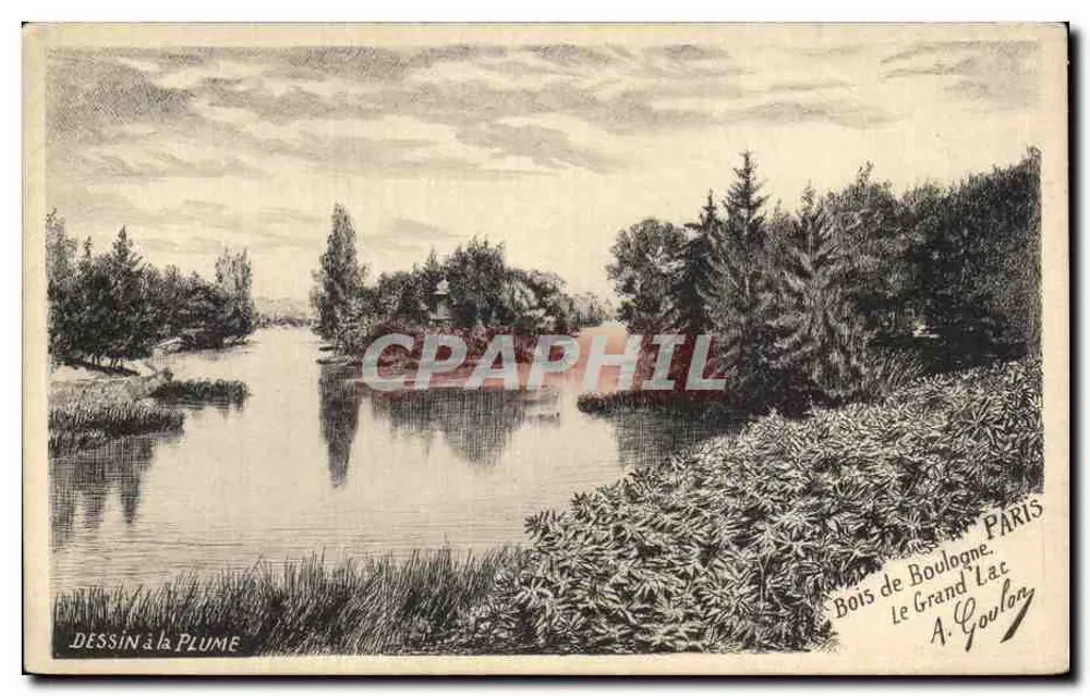Bois de Boulogne — Der Große See — A. Coulon - Vorderseite