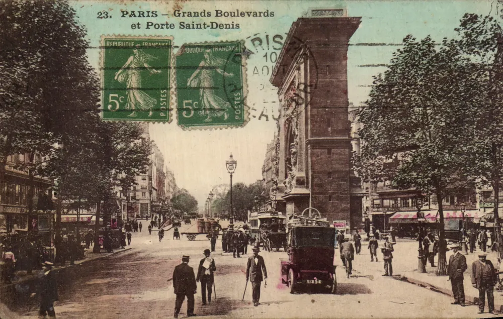Paris – Grandes Avenidas e Porta Saint-Denis — editor não identificado, n° de série 23 - Frente