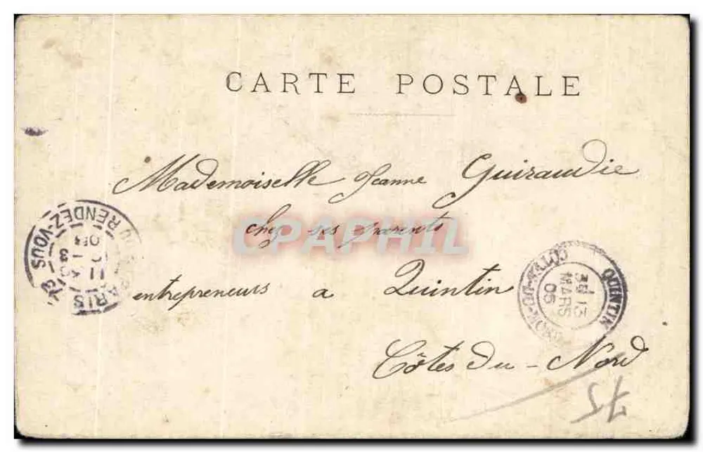 Paris - Les Tulleries — Pavillon de Flore, vue avec bateau sur la Seine, éditeur imprimeur non visible, n° 20 - Rückseite