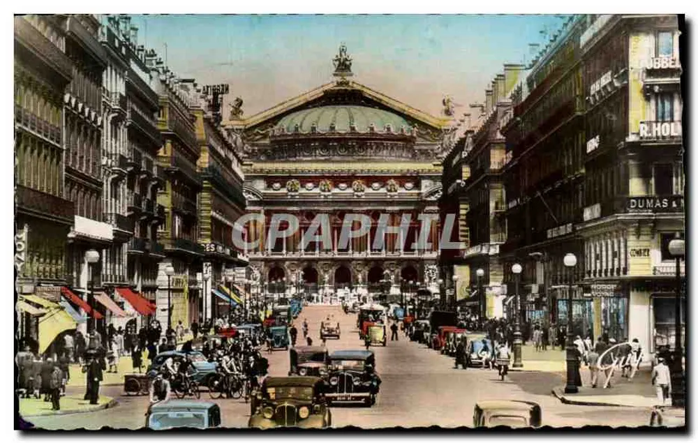 Paris - Avenida da Ópera — Teatro da Ópera — editor André Leconte, n° 4015 - Frente