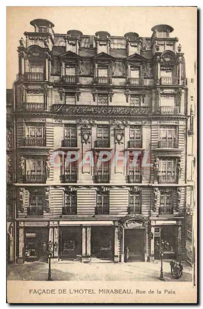 Fassade des Hotels Mirabeau — Rue de la Paix — Verlag: MP Catala Presse - Vorderseite