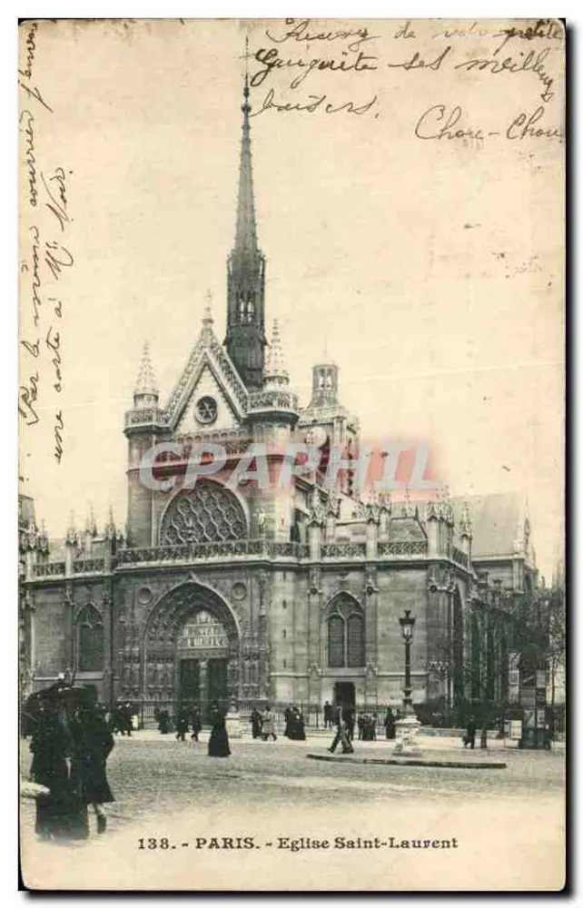 Paris - Igreja de São Laurent — n° 138 — editor desconhecido - Frente