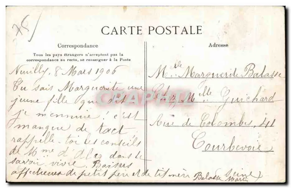 Monumento de los Aéronautas — París — E.L.D. n°113 - Reverso