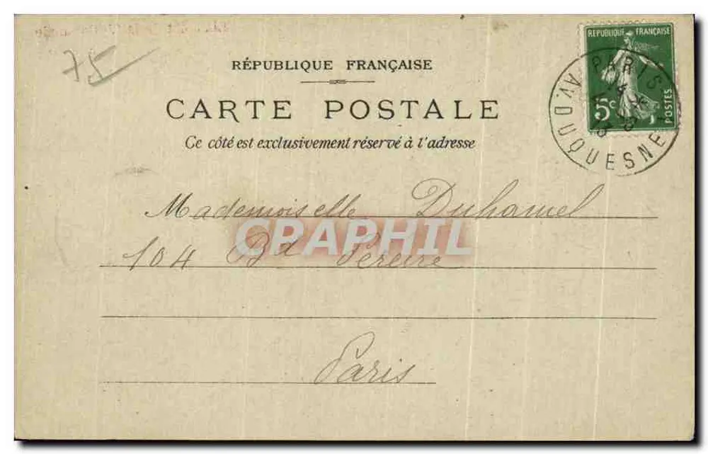 Fontäne Medicis — Paris — Foto-Karte & Schokolade der Kolonialgesellschaft - Rückseite