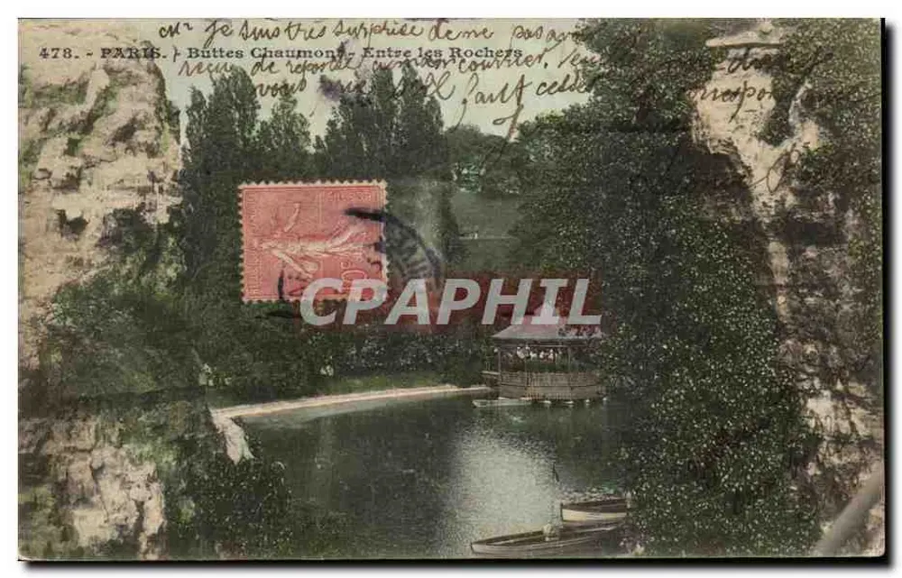 Buttes Chaumont — Entre les Rochers — Éditeur non identifié, n° 478 - Recto