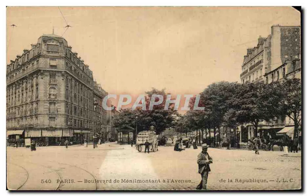 Paris — Boulevard de Ménilmontant zur Avenue de la République — J. L. C. - Vorderseite