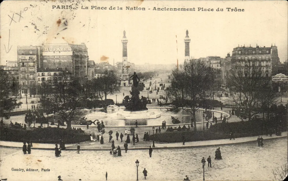 Paris - Die Place de la Nation - Ehemals Place du Trône - Gondry, Verleger, Paris - Vorderseite