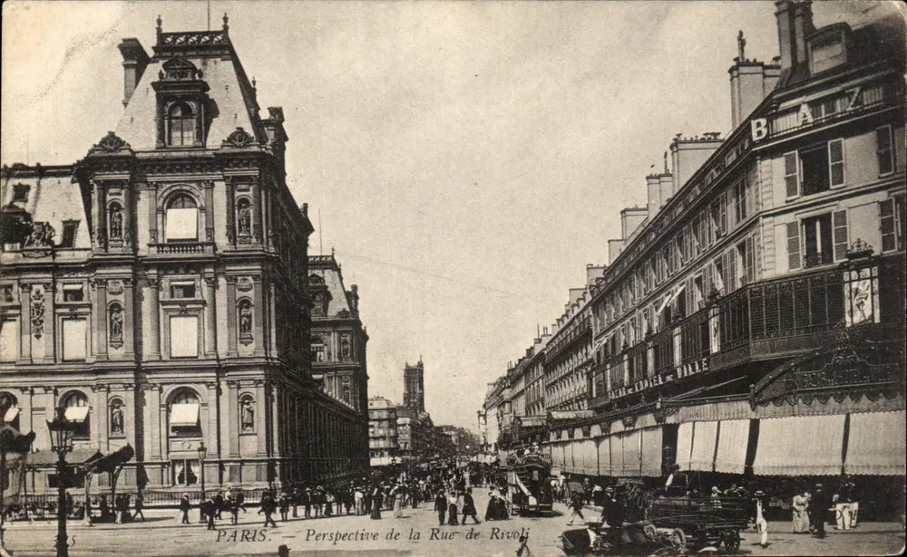 Paris — Perspektive der Rue de Rivoli — Verlag Baz - Vorderseite