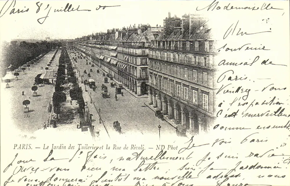 Paris — Jardin des Tuileries und Rue de Rivoli — ND Phot - Vorderseite