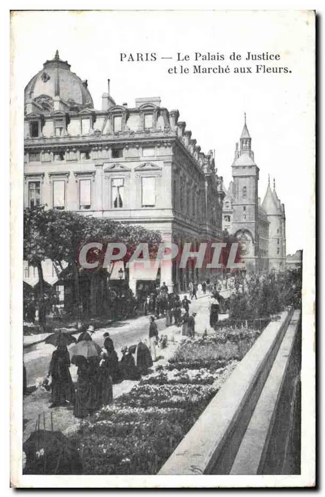 PARIS — Das Palast der Gerechtigkeit und der Blumengeschäft. - Vorderseite