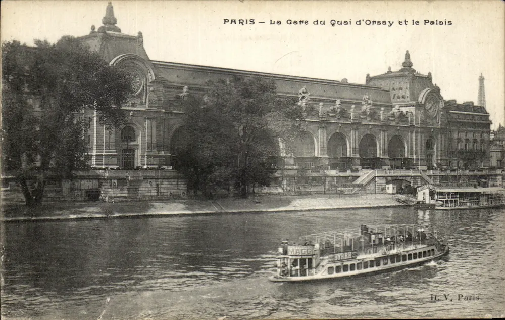 Paris — Die Gare du Quai d'Orsay und das Palais — H. V. Paris - Vorderseite