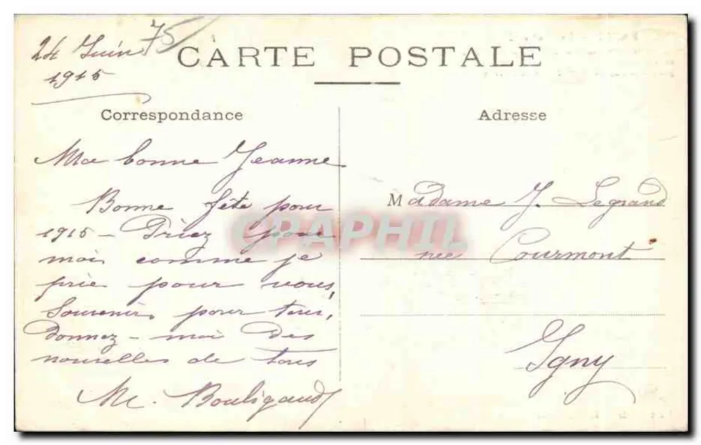 PARIS — Die Geburt Christi — Eine Gruppe von vierzehn reich verzierten Kapitellen aus der Verzierung des alten Portals der Kirche Saint-Julien-le-Pauvre — Edit. Attié — L'H., Paris - Rückseite