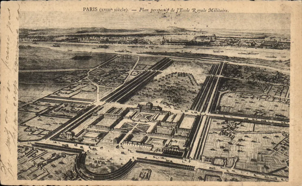 Paris (século xviii) — Plano perspectivo da Escola Real Militar — Editor não identificado - Frente