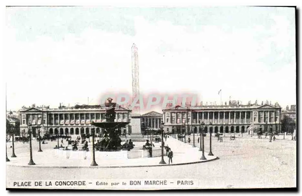Place de la Concorde — Obelisk und Fontäne — Herausgeber: Le Bon Marché - Paris - Vorderseite