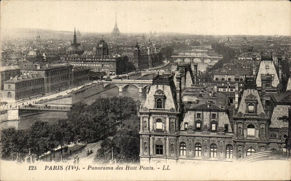 Paris (IVe) - Panorama dos Oito Pontes - LL - Frente