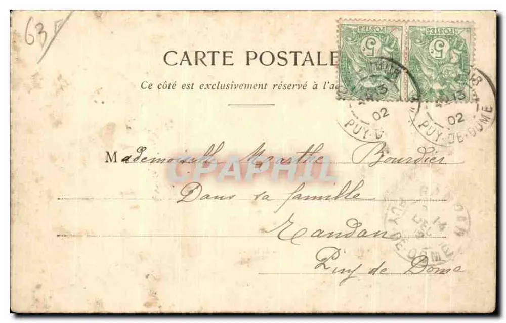 Pontaumur — Château de la Côte — éditeur Blauchet, reçue à Puy-de-Dôme - Rückseite