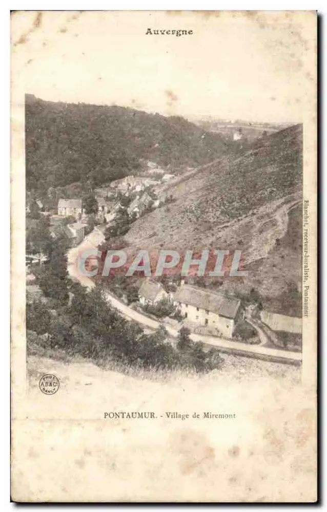 Pontaumur - Village de Miremont — Auvergne, editor Blanchet, número de série não visível - Frente