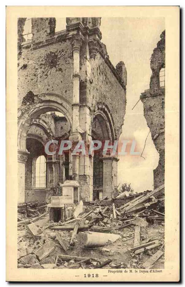 Ruinen eines Gebäudes nach dem Krieg — 1918 — Eigentum von Herrn dem Dekan von Albert - Vorderseite