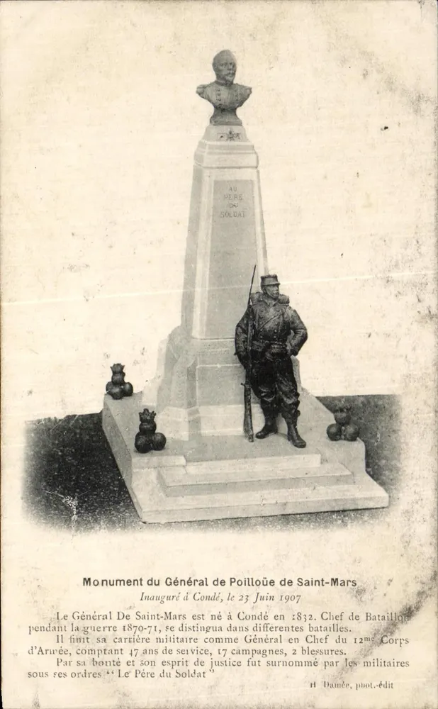 Monumento do Geral de Poillocue de Saint-Mars — Inaugurado em Condé em 23 de junho de 1907 — H. Damée, fot.-edit - Frente
