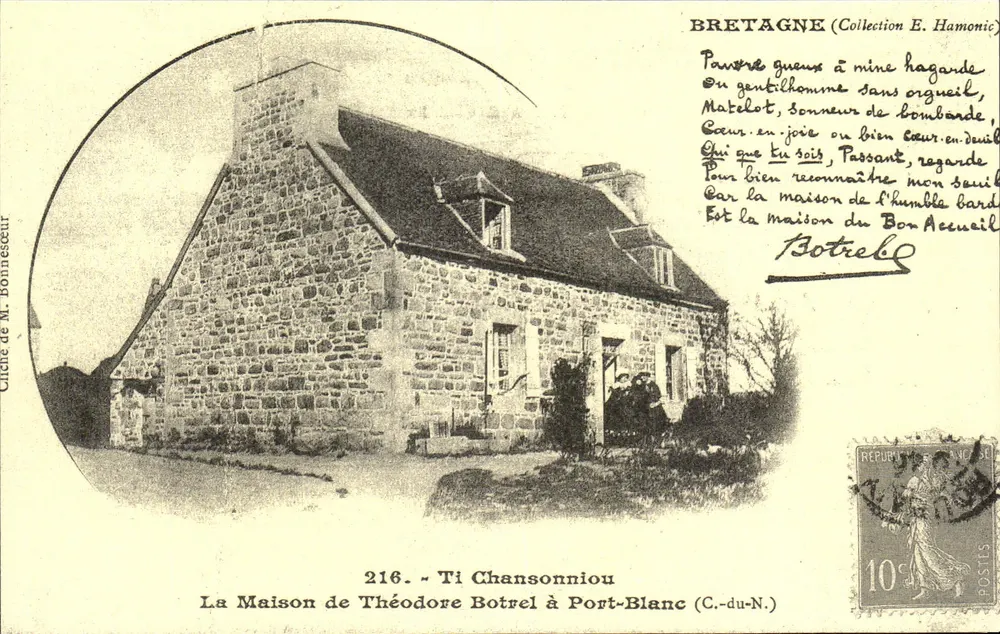 Das Haus von Théodore Botrel in Port-Blanc (C.-du-N.) — Bretagne (Sammlung E. Hamonic) — n°216 - Vorderseite