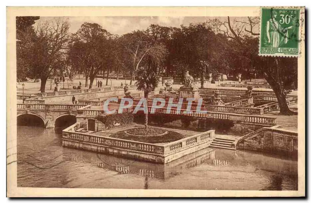 Nîmes — Der Garten der Fontaine — Verleger N. Neurdein, Nr. 109 - Vorderseite