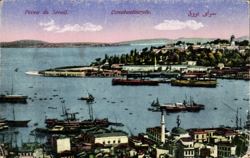 Pointe du Sérail — vue du port de Constantinople — éditeur anonyme - Frente