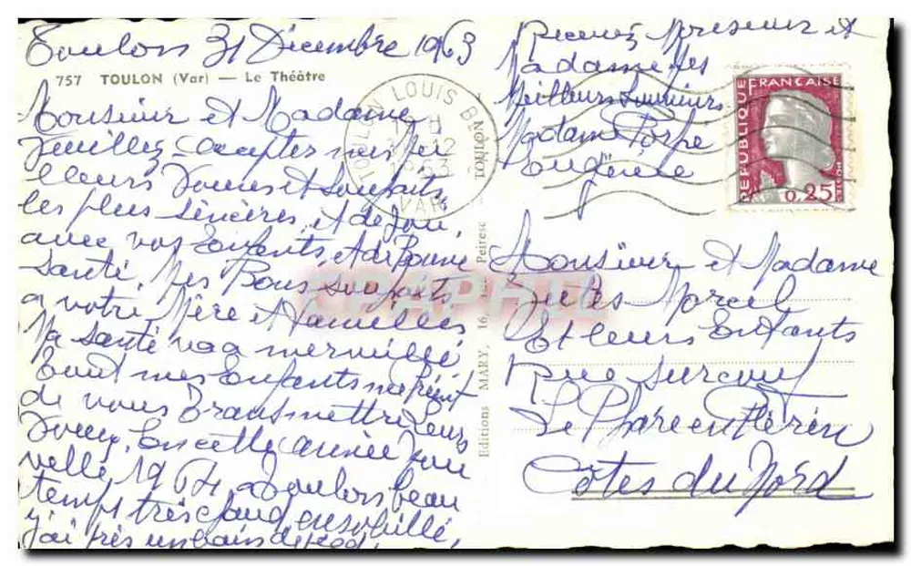 O Teatro de Toulon — vista da fachada — Edições MABY, 16, Patrice - Verso