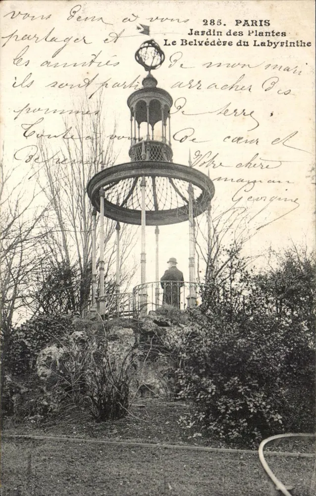 Jardin des Plantes — Der Ausblick vom Labyrinth-Balkon — Imp. Photo-Mécanique 189, Ed. Magnin, Paris - Vorderseite
